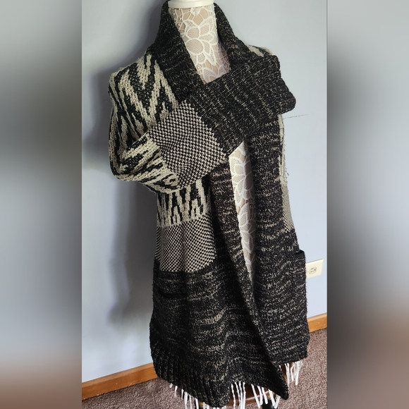 Lucky Brand Western Inspo Long Cardigan Sz L - Picture 2 of 4